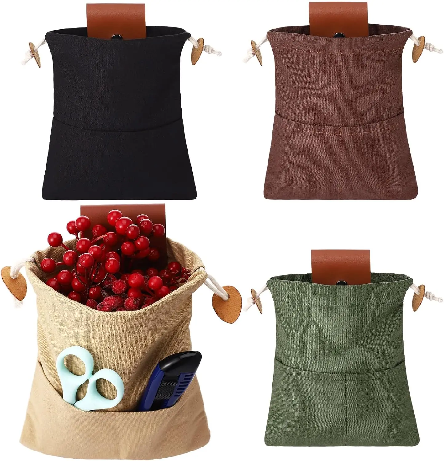 Gewachste Canvas-Sammeltasche, Faltbare & Wasserabweisende Tasche für Pilzsuche, Bushcraft, Wandern - Langlebige Outdoor-Tasche