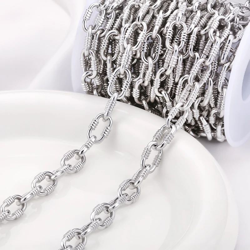 

1Meter Stainless Steel Oval Link Rolo Cable Chunky Chain for Jewelry Making Supplies DIY Bracelets Accessories Necklace Findings