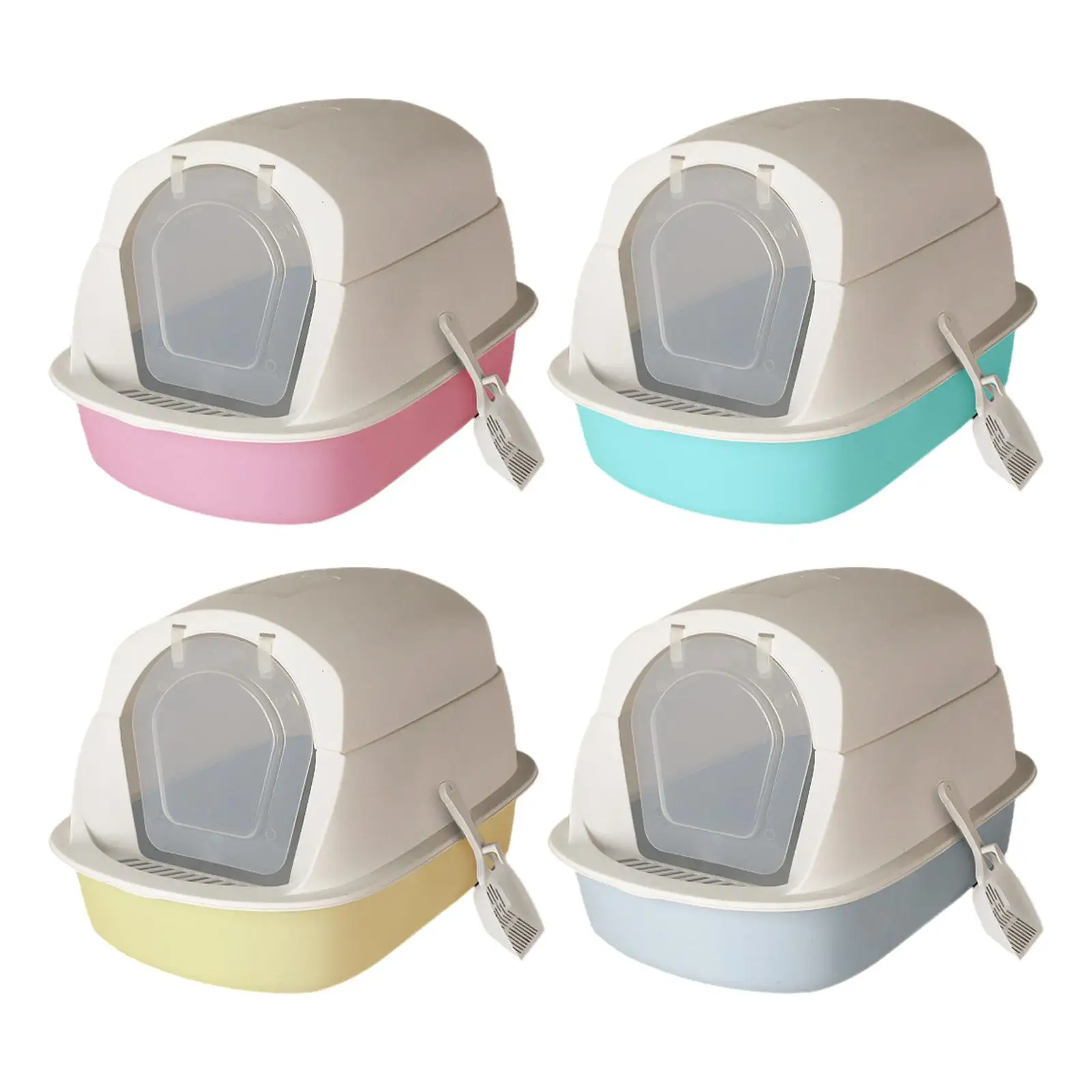 Hooded Cat with Lid Fully Enclosed Cat Toilet for Indoor Cats