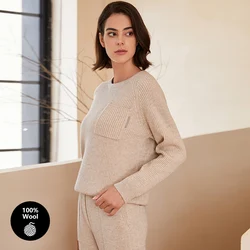 BC-222 High quality Thick 100% Merino Wool Pullover woollen woolen Knit Jumper Tops Women's Clothing Sweaters For Ladies