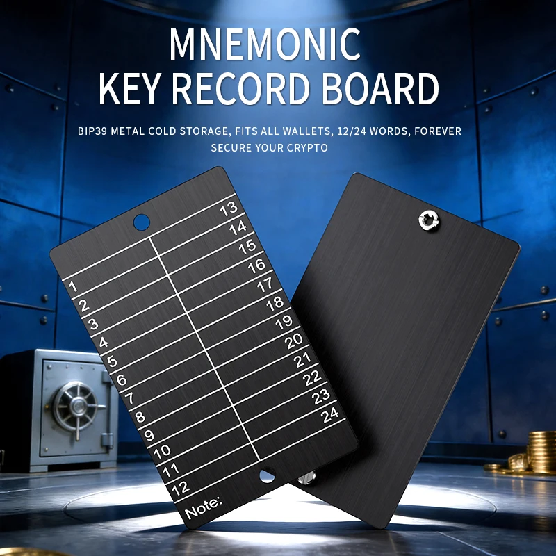 Metal Backup Mnemonic Phrases - For Cold Wallet Encryption, BIP39 Recovery Words Are Securely Stored in Handwritten Form