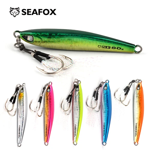 Imagen 1 del producto SF12 Seafox productos de pesca 2023 cebos artificiales Señuelos de pesca de mar plantilla de Metal 40G 60G 80G 100G aparejos de pesca para pesca