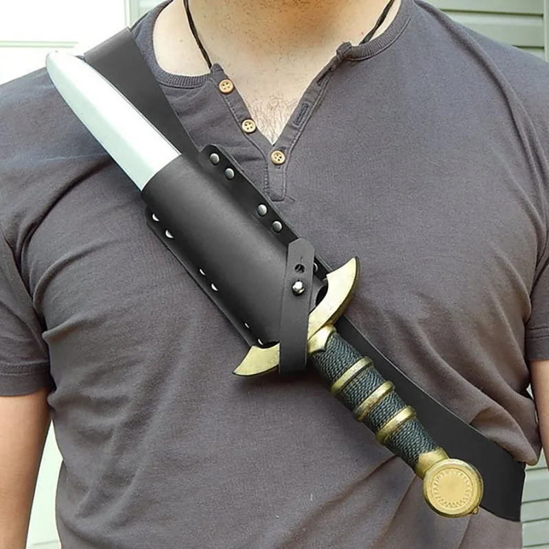 

Medieval Knight Sword Dagger Belt Sheath Holder PU Leather Scabbard Frog Viking Pirate Ninja Samurai Cosplay Costume Accessory