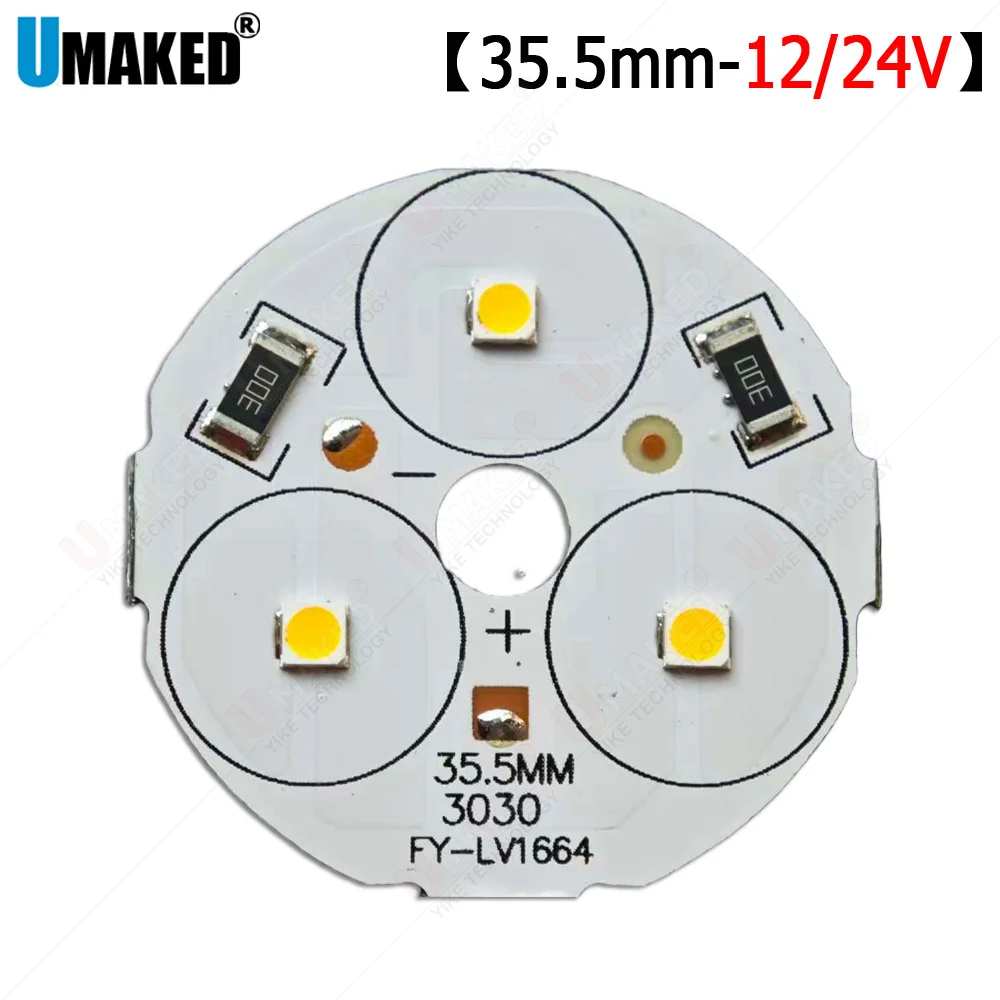 

10pcs 3W led undergrounp lamp source 35.5mm 29mm SMD chip bead plate board White 12V 24V aluminum PCB diy led outdoor lawn light