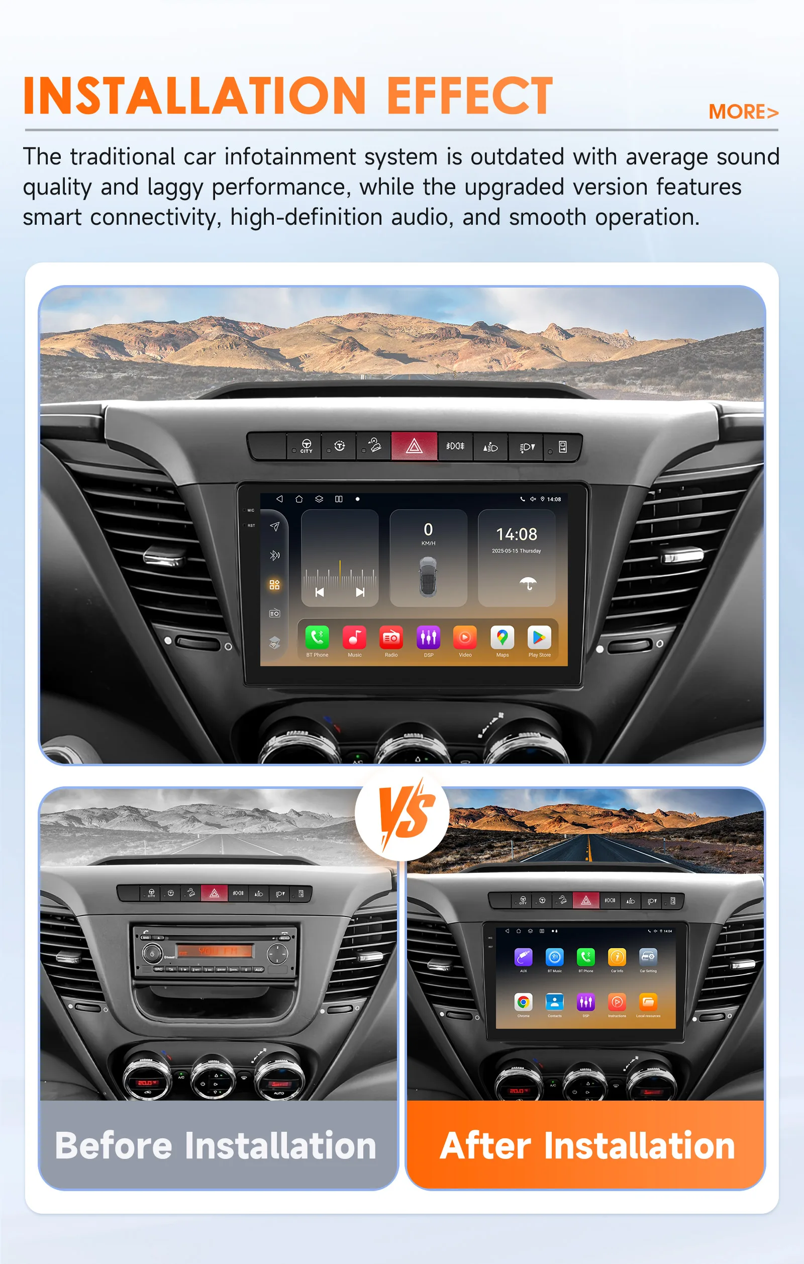 راديو سيارة Hizpo 2Din 9 بوصة يعمل بنظام أندرويد لـ Iveco Daily 2013 - 2021 Snapdragon 6115 4G BT CarPlay SWC RDS DSP GPS Navi 360 ° كام