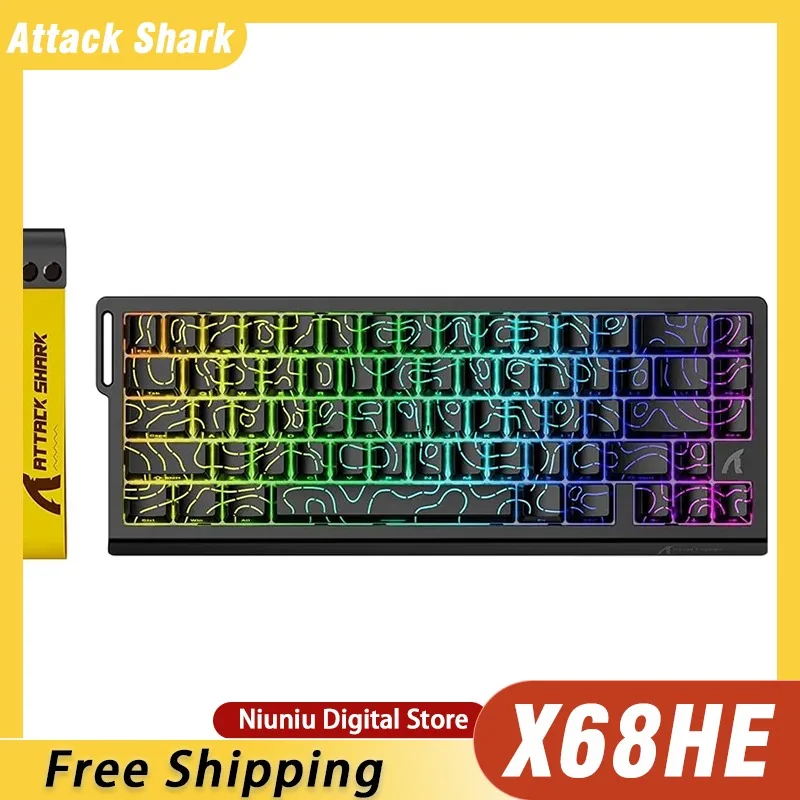 

ATTACK SHARK X68 HE Rapid Trigger Keyboard 8000Hz Magnetic 0.01mm RT Accuracy Wired Ergonomics Gaming Esports Keyboard Win Macos