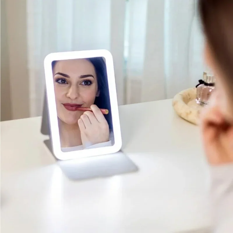 

new Ultra Thin Portable, Rechargeable Mirror with LED Lights-Home