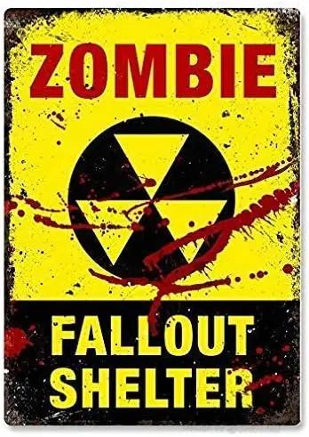 KSFEITING Retro Metal Tin Sign Louis Fallout Shelter Zombies Metal Wall Bar Pub Home Decor Sign Slogan Dead Drunk