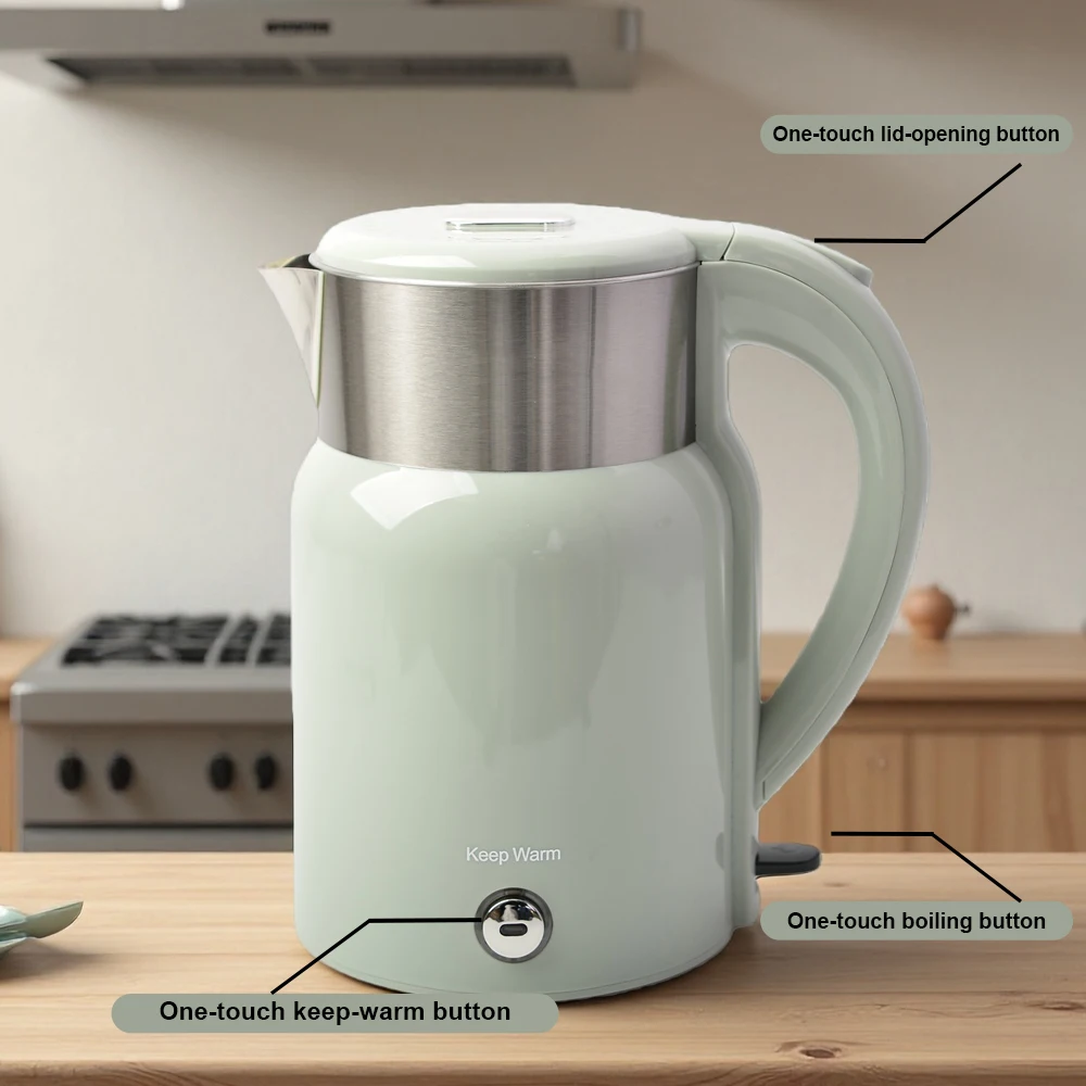 2.0L 304 Stainless Steel Constant Temperature ElectricKettle with One-touch Temperature Maintenance Function, Electric Tea Maker