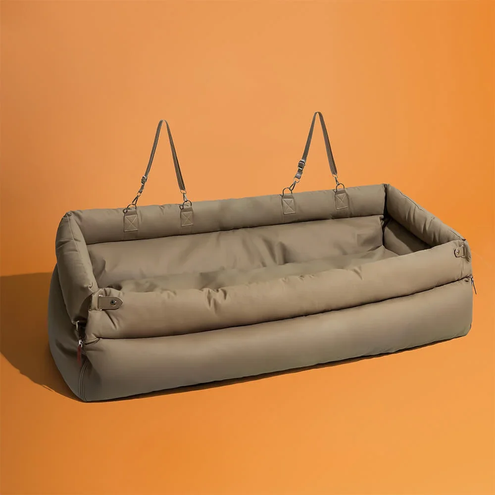 VOFORD Pet Outing Drehmaschine Luxus Kunstleder Hund Autositz/Katze Autobett/Booster Bett Pet Booster Autositz Hund Katze Reisesitz 5