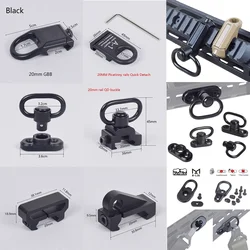 Tactical RSA Sling Swivel Mount GBB Paraclip QD 20mm Rail Sling Strap Quick Detach Adapter Hunting Sling Swivel Accessories