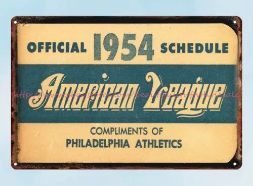 old signs 1954 sports Pocket Schedule tin sign