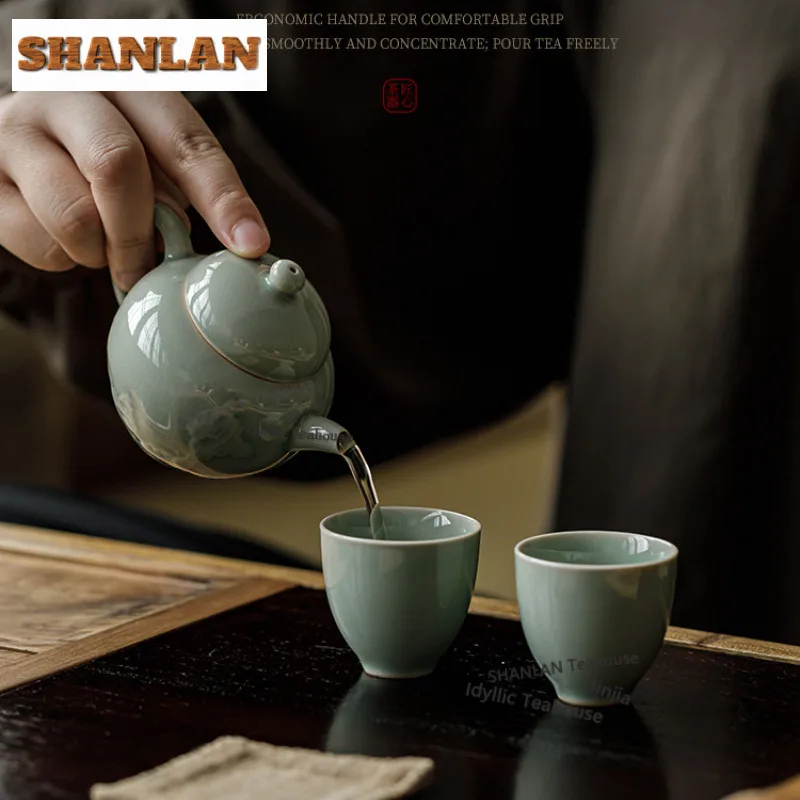 140 مللي الإغاثة الموز ضوء القمر إبريق الشاي اليدوية الشاي Infuser وعاء الشاي تمرغ غلاية مع مرشح طقم شاي صيني اكسسوارات الحرفية #2