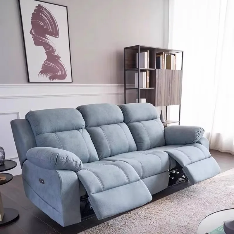 

Minimalist Blue Electric Recliner Sofa Multifunctional Designer Electric Recliner Sofa Oversized Divano Soggiorno Furniture