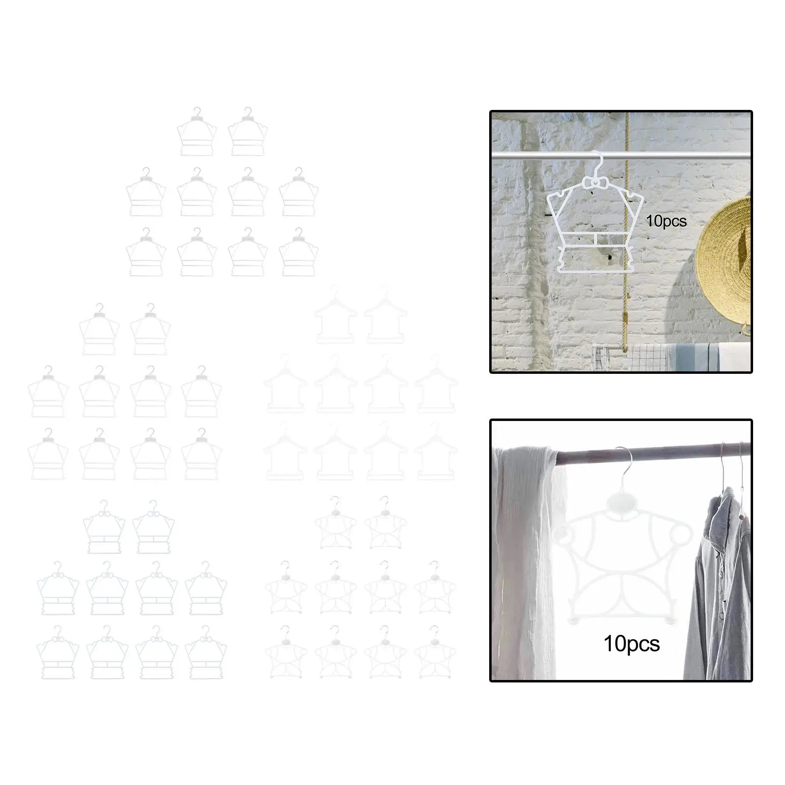 10Pcs Swimwear Hangers, Bathing Suit Lingerie Display, Swimsuit Hanging Rack for Wardrobe