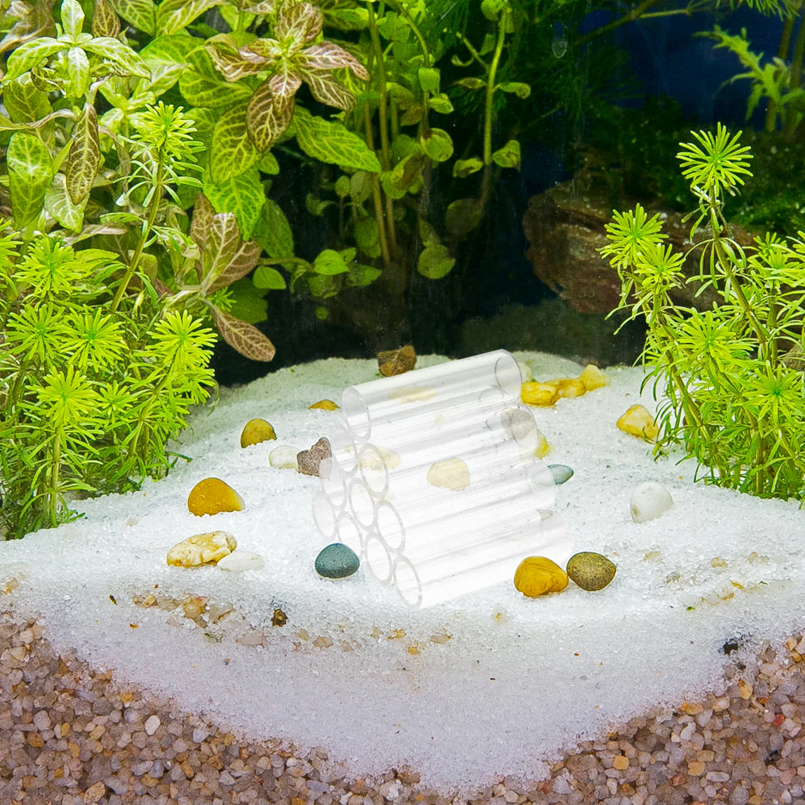 

Acrylic Aquarium Fish Tank Shelter 10-Hole Tube Crystal Shrimp Cave Decor Breeding Hiding Place Shrimp Shelter Tube