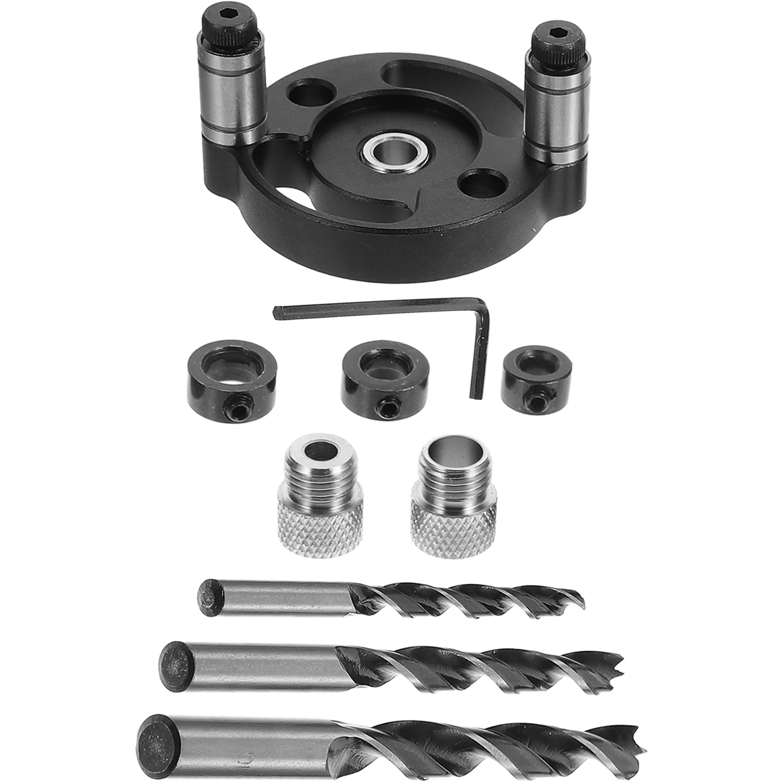 

Aluminum Alloy Self Centering Drill Bit Guide Dowel Jig Woodworking Drilling Tools Set Positioning Fixture Kit