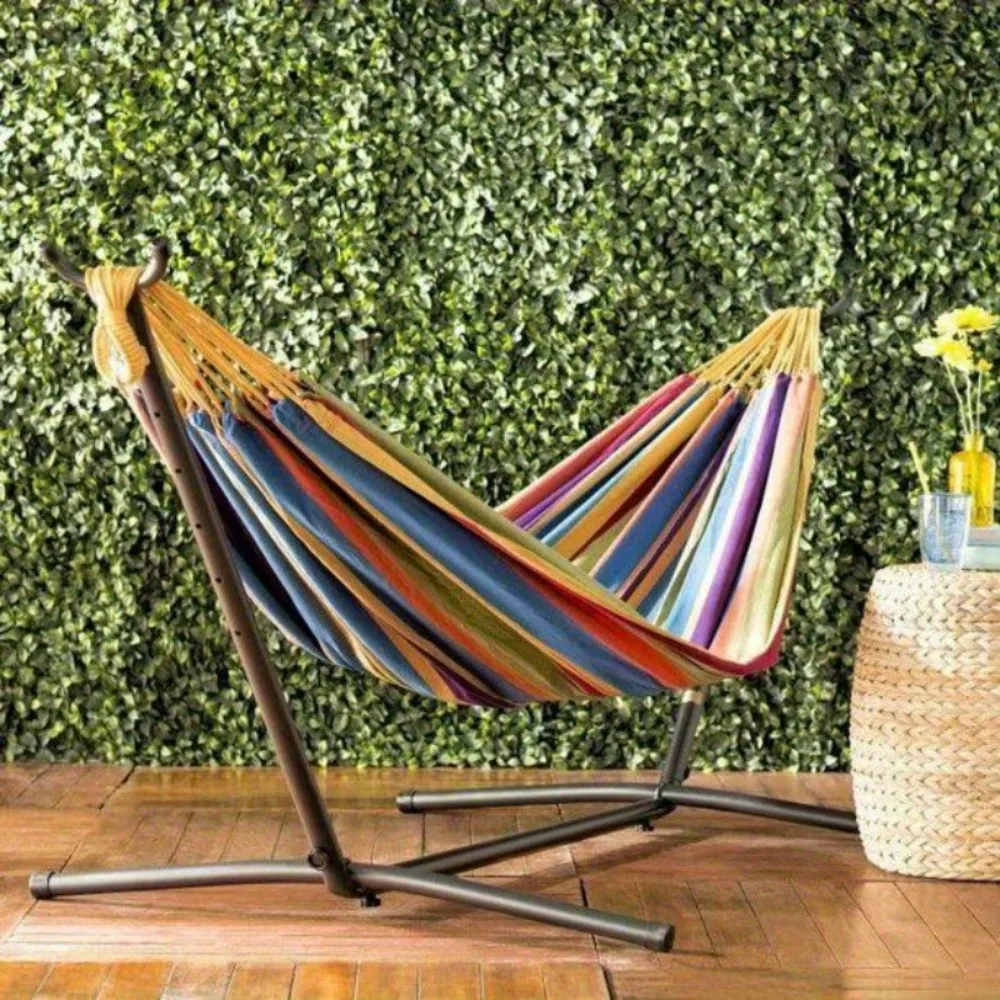 

Hammock with Premium Canvas and 300 LB Capacity Metal Stand
