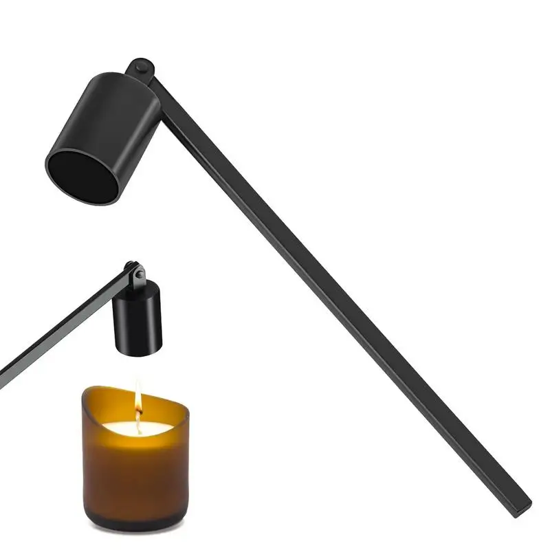 Candle Stopper Candle Snuffer Long Handle Candle Cover Tool Stainless Steel Rustic Decorative Black Candlesnuffer for Safe