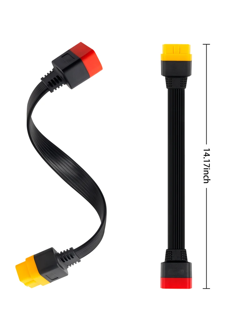 OBD2 OBDII 16-Pin-Verlängerungskabel, Stecker auf Buchse, 16-Pin-Diagnosewerkzeug für ELM327 Launch Thinkdiag Adapter, unbiegbar