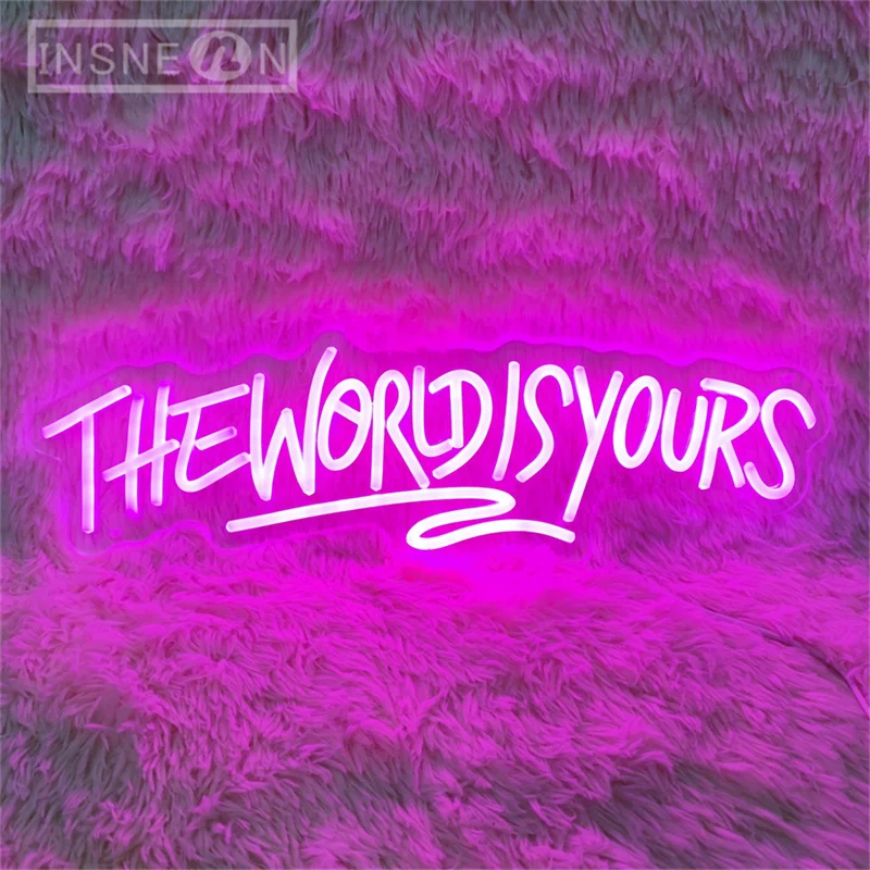 Imagem -06 - The World is Yours Neon Led Sign Luzes Penduradas na Parede Presente Personalizado para Quarto Decoração da Sala de Jogos Meninos e Meninas