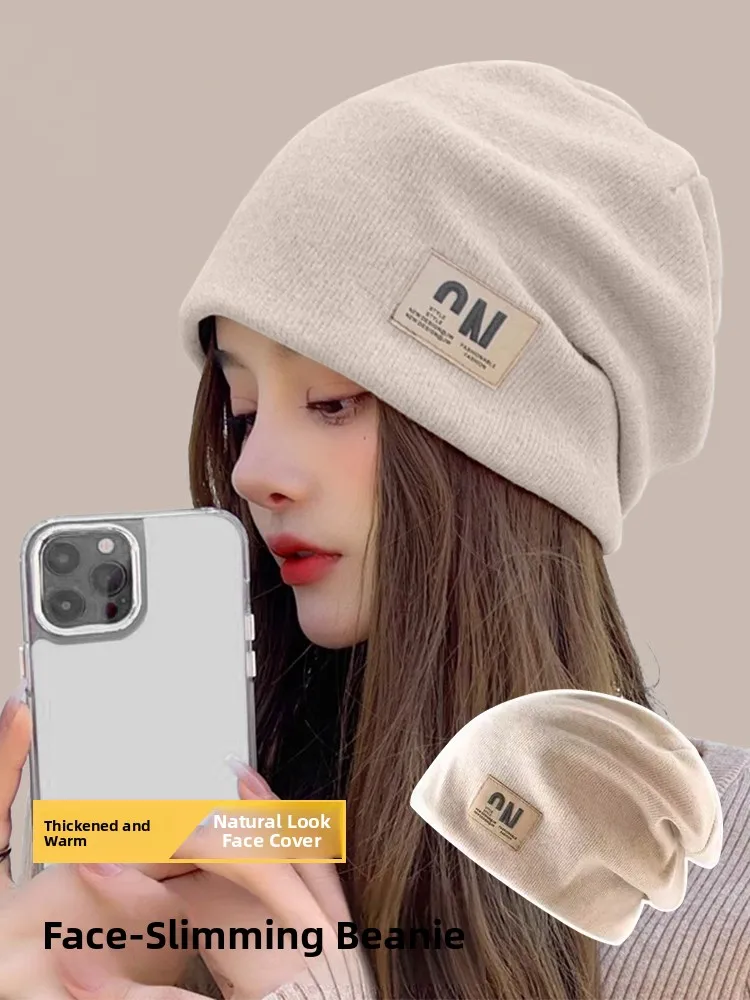 

Женская осенне-зимняя теплая шапка-капюшон Bamboo Le Guest в корейском стиле, универсальная, для защиты от холода, с эффектом похудения лица