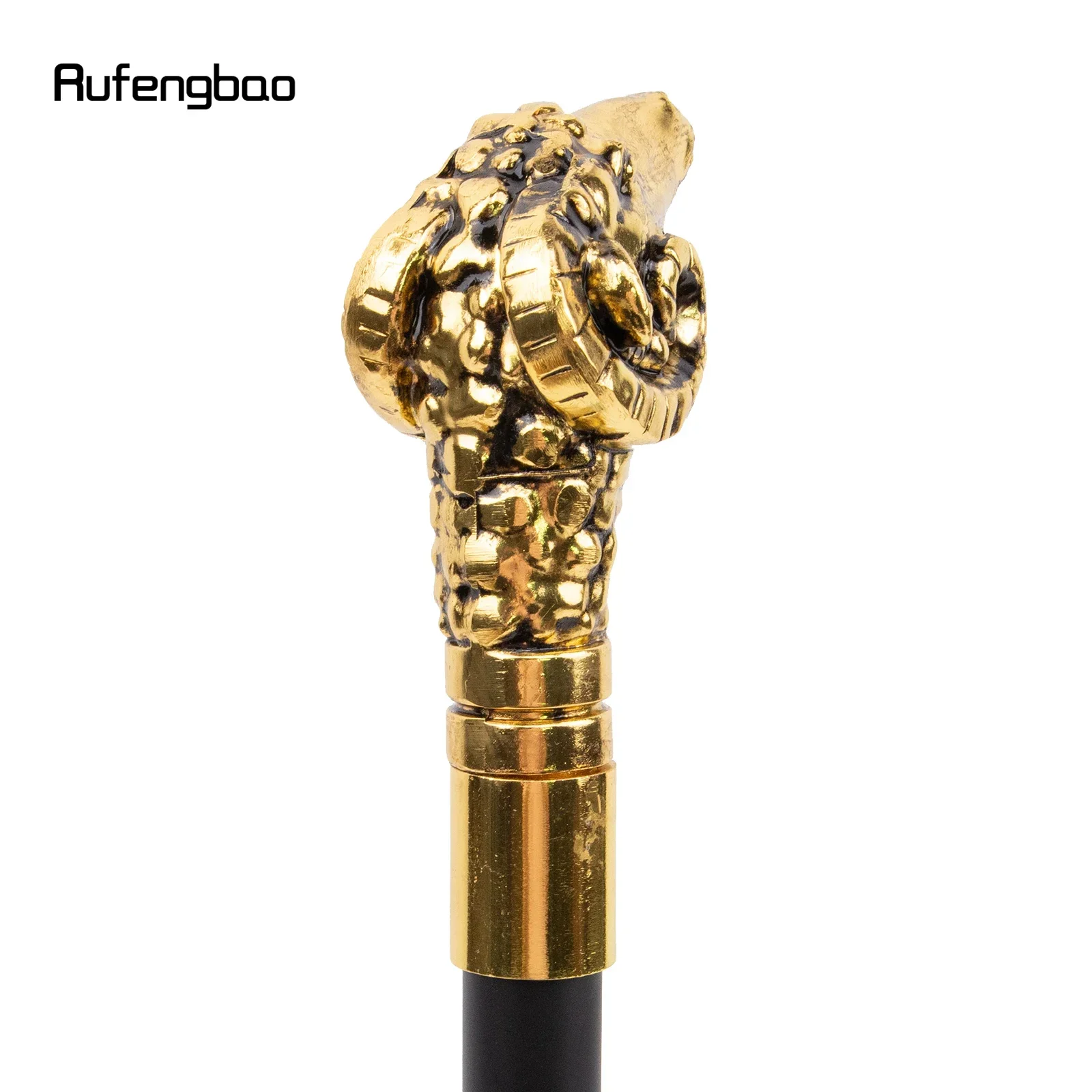 الذهبي الماعز الأغنام الفاخرة عصا للمشي حفلة موضة أنيقة عصا للمشي الزخرفية Cospaly قصب مقبض Crosier 90 سنتيمتر