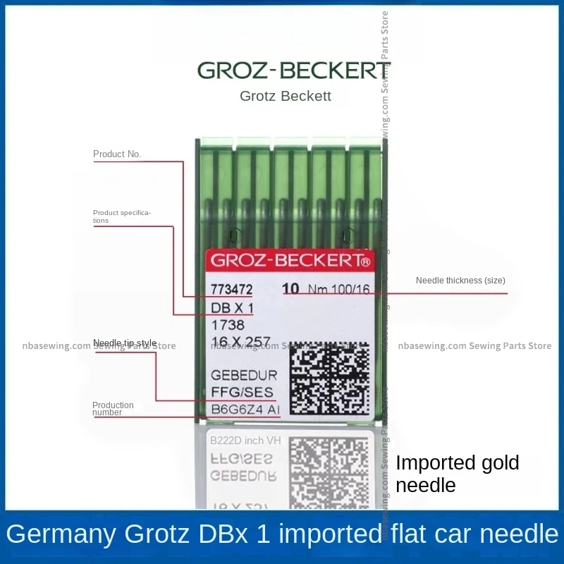 100PCS 10bag Germany Imported Dbx1 Db1 Groz Sewing Machine Needles Groz-Beckert Db*1 Heat-Proof Titanium Gebedur Gold Needle 11