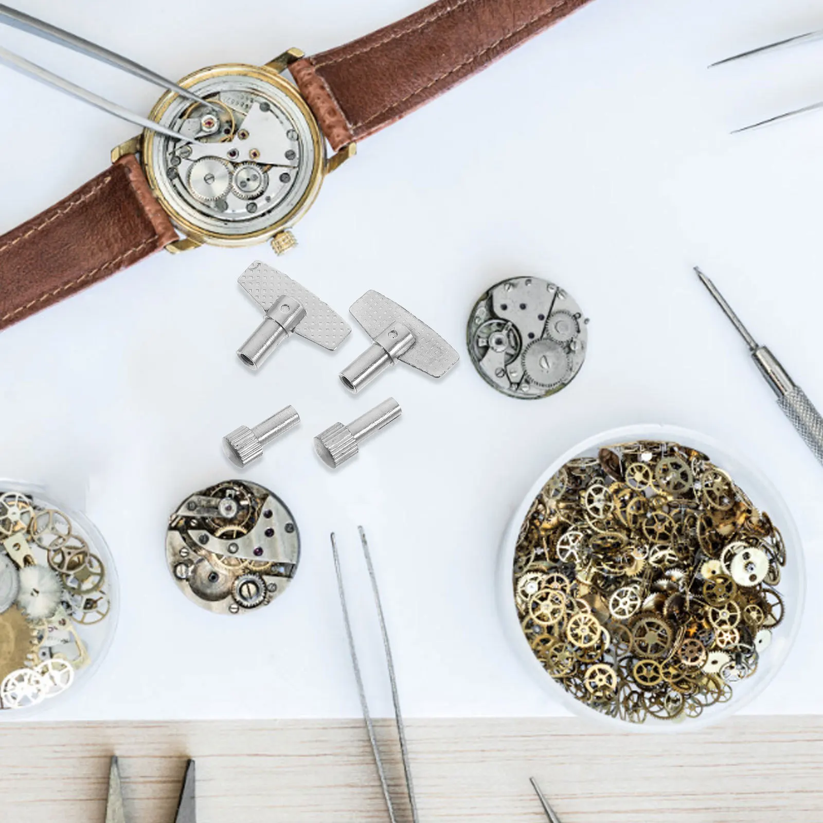 

1 set 1 Set Mechanical Clock Repair Kit Wind Up Key For Grandfather Wall Retro Clocks Universal Winding Mechanism Tool Clock