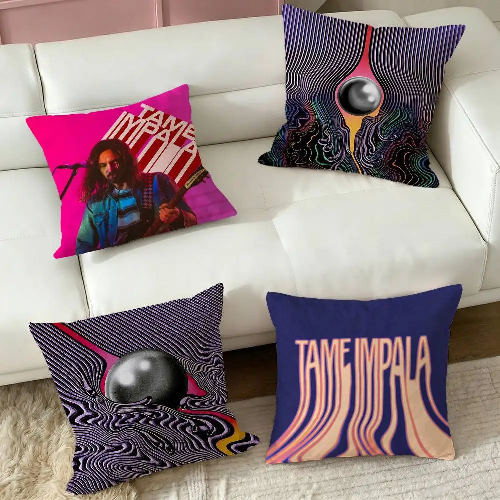 Tame I-Impala Deadbeat Currents   Square Double-Sided printed Pillow Case Bedroom Bedside Pillow Sofa Cushion Cover