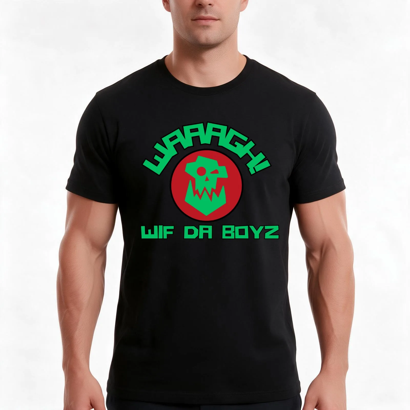 WAAAGH T-Shirt, Summer Casual Cotton Tee, Oversized Streetwear Tops, Vintage Graphic Print, Loose Fit Short Sleeve, 100% Cotton