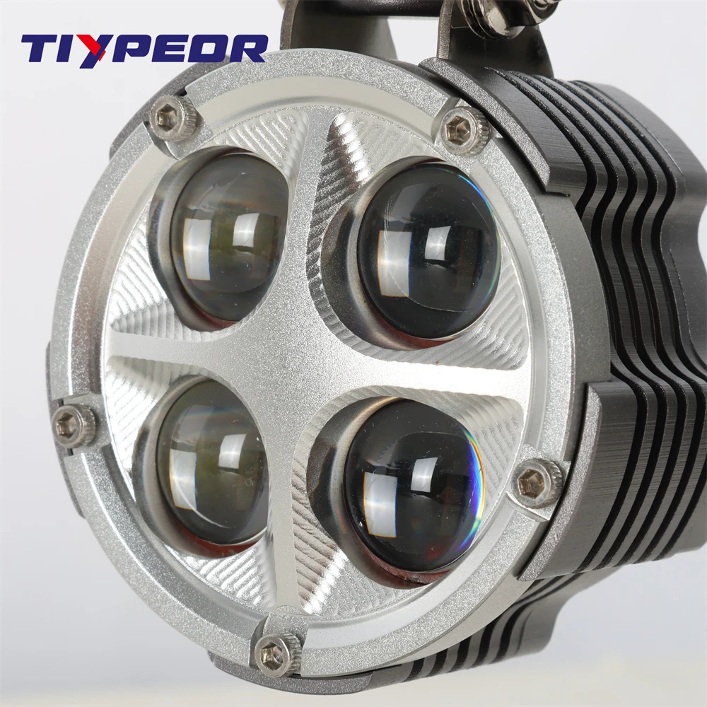 TIYPEOR Super Bright Motorcycle Headlight Spotlight For Off-Road ATV UTV Electric vehicle Auxiliary Fog Light CNC Aluminum Light