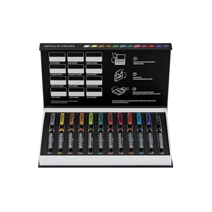

Realbrush Metallic Markers - Assorted Colors Set of 12
