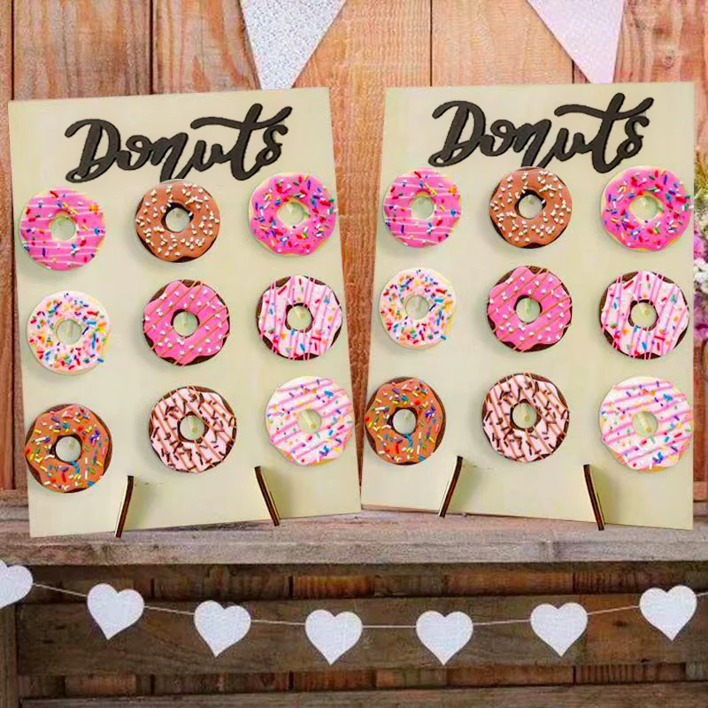 Wooden Donut Stand - Creative Home Decor for Sweet Displays, Ideal for Birthday Parties, Wedding Decorations, and More