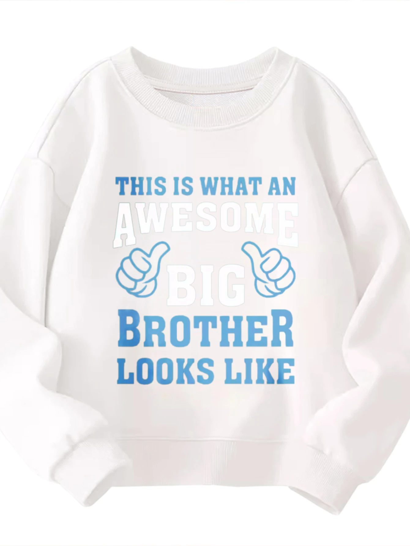 

Kids Crew Neck Sweatshirt Awesome Big Brother Looks Like Graphic Pullover For Boys Girls Sibling Daily Wear