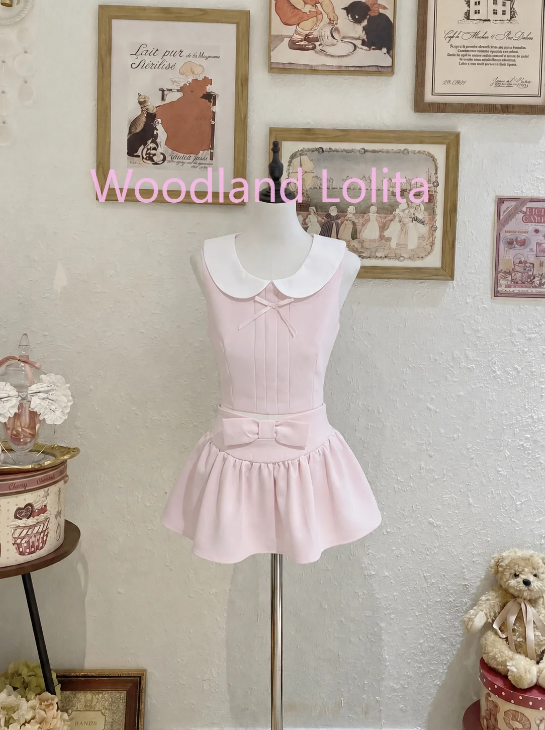 Conjunto de Dos Piezas sin Mangas con Cuello de Muñeca, Estilo Coreano, para Mujer, Estilo Japonés Dulce, Nuevo y Moderno, Estilo Harajuku Preppy, Falda Corta