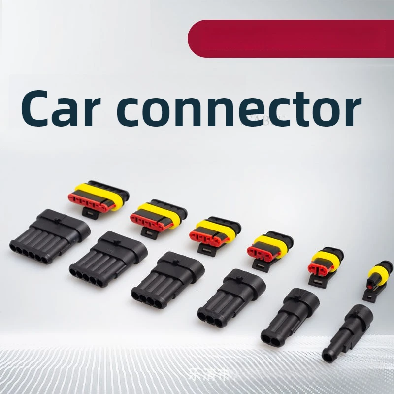 5sets Kit 2 pin 1/2/3/4/5/6 pins Way AMP Super seal Waterproof Electrical Wire Connector Plug for car waterproof connector