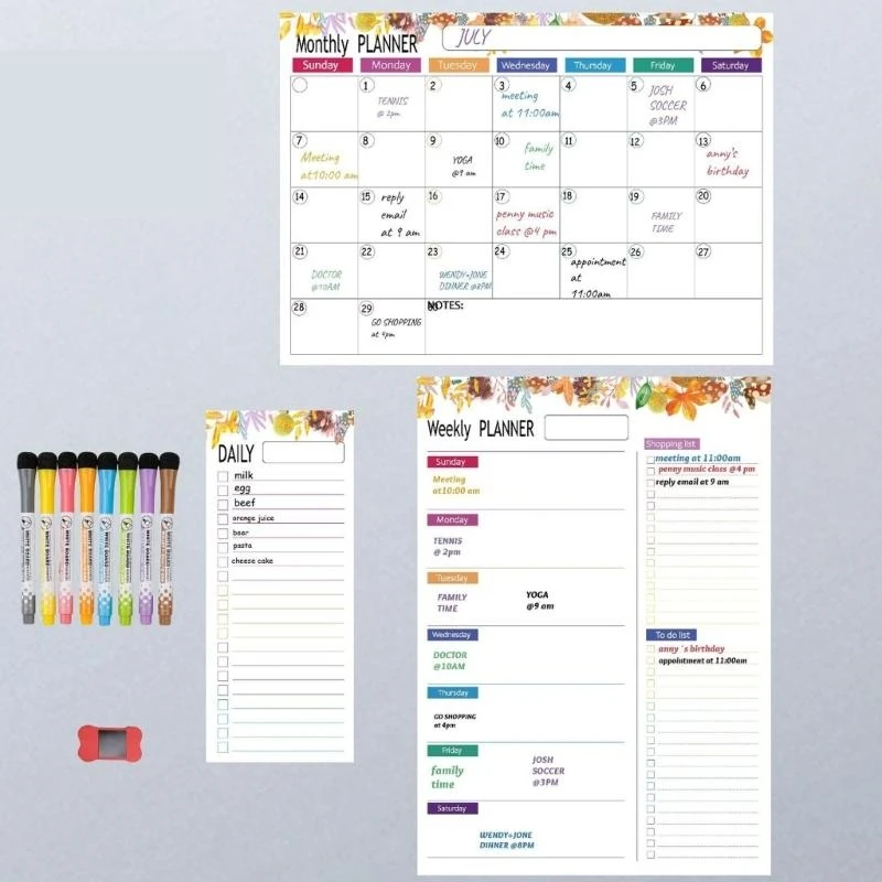 Магнитный календарь магнитного холодильника Магнитный календарь еженедельный еженедельный планировщик