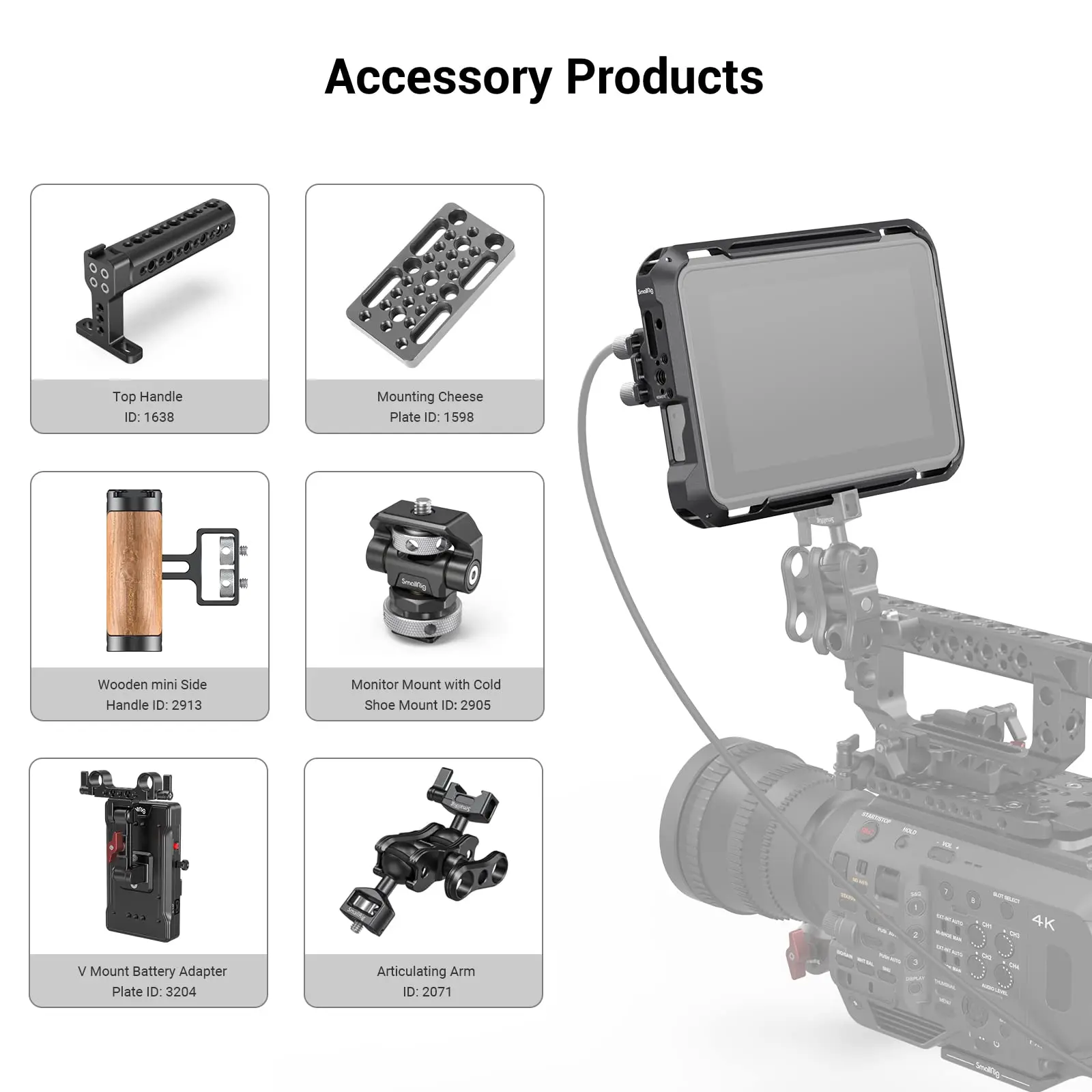 SmallRig Cage per Atomos Shinobi 7 Monitor Camera Cage lega di alluminio DSLR On-Camera Monitor Rig Kit 3456