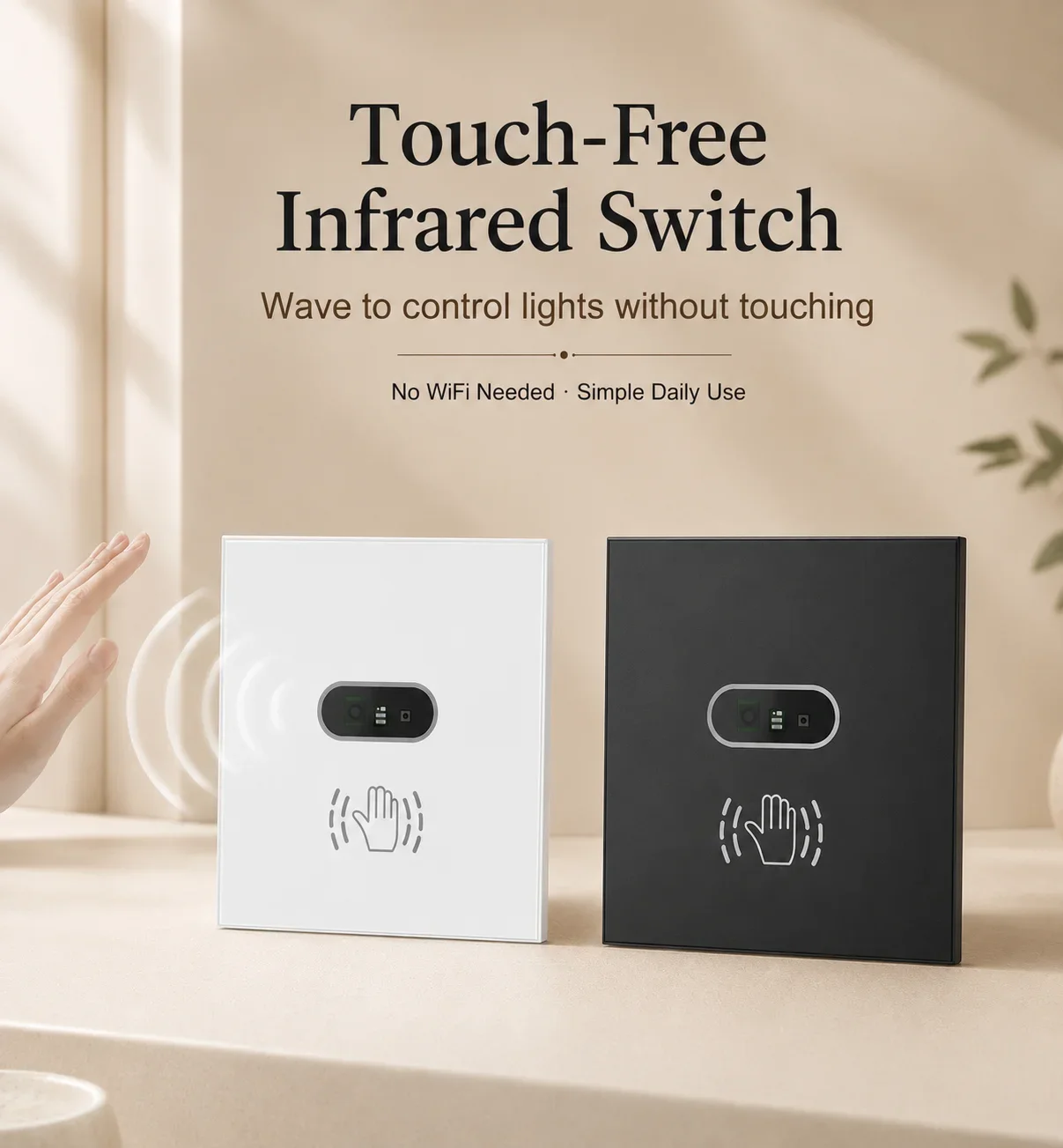 EU Wave the Senssor Move Infrared Switch No Need Touch IR Motion Activated Light Switch No Neutral Wire Required