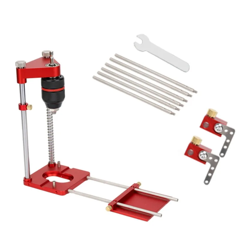 Aluminum alloy portable mini woodworking positioning punching table drill bracket