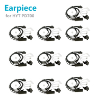 10pc Walkie Talkie Air Tube Earpiece Headset Mic for Hytera HYT PD700 PD700G PD702 PD705 PD780 PD780G PD782 PD790EX PT580H Radio