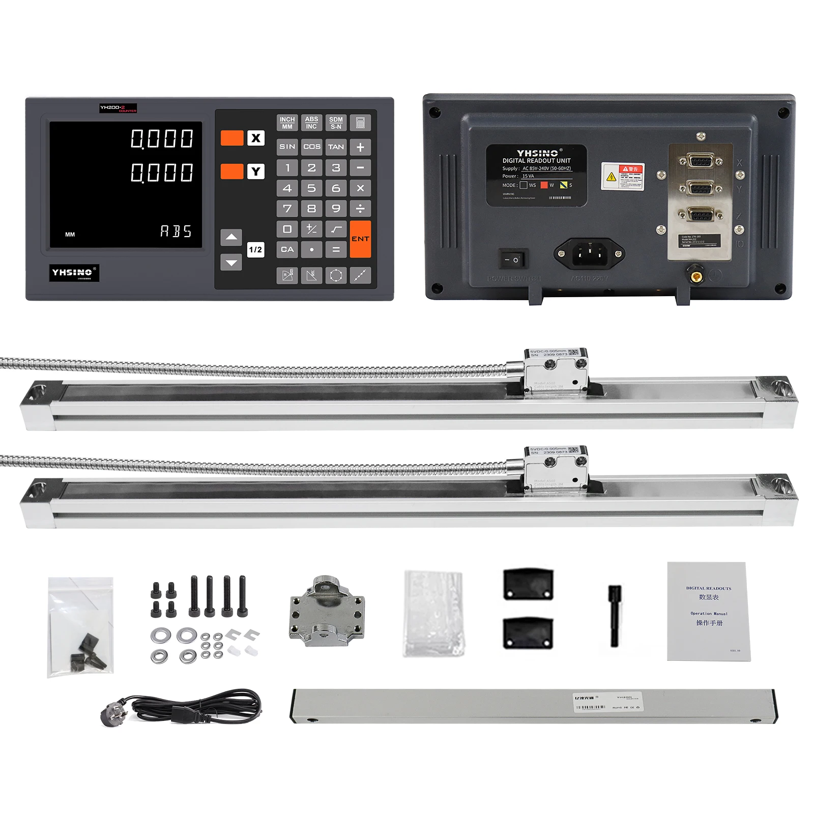 Complete Set Magnetic Scale Rulers 5U 5V TTL Aluminum Strip Head 5+5 Magnetic Stripe 1000 2000 3000 4000 5000 6000 7000 9000