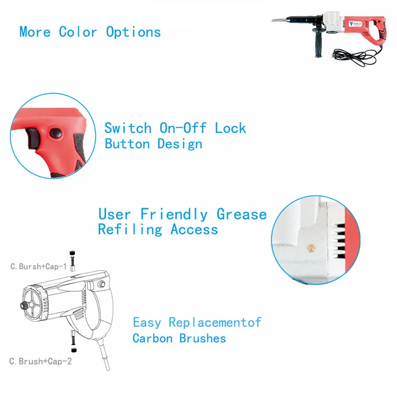 0528TD-32E 550W Needle Derusting Gun Electric Jet Chisels Hand-Held Electric Needle Scaler Rust Removal Cleaning M