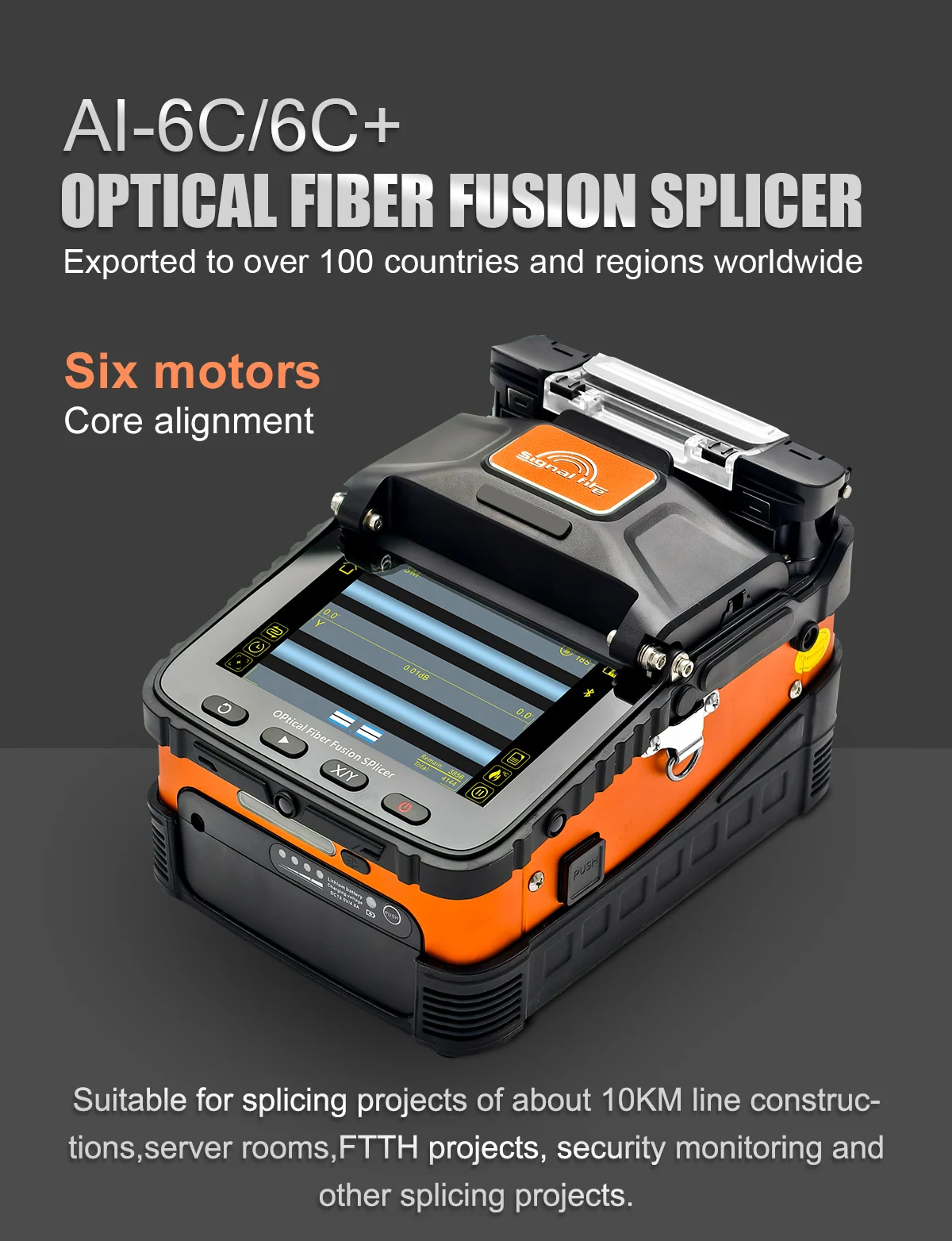 AI-5 AI-6A AI-6C SM & MM Multi-Language FTTH Fiber Optic Splicing Machine Optical Fiber Fusion Splicer Signal Fire AI5 New Model view 4
