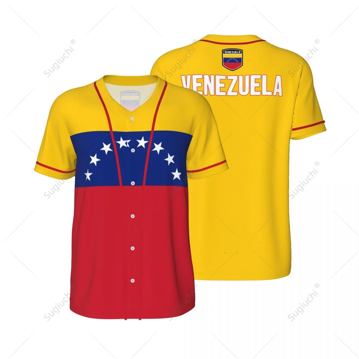 3D Printed Venezuela Flag Men Baseball Jerseys Mesh Sports T-shirt Tees Custom Name Nunber