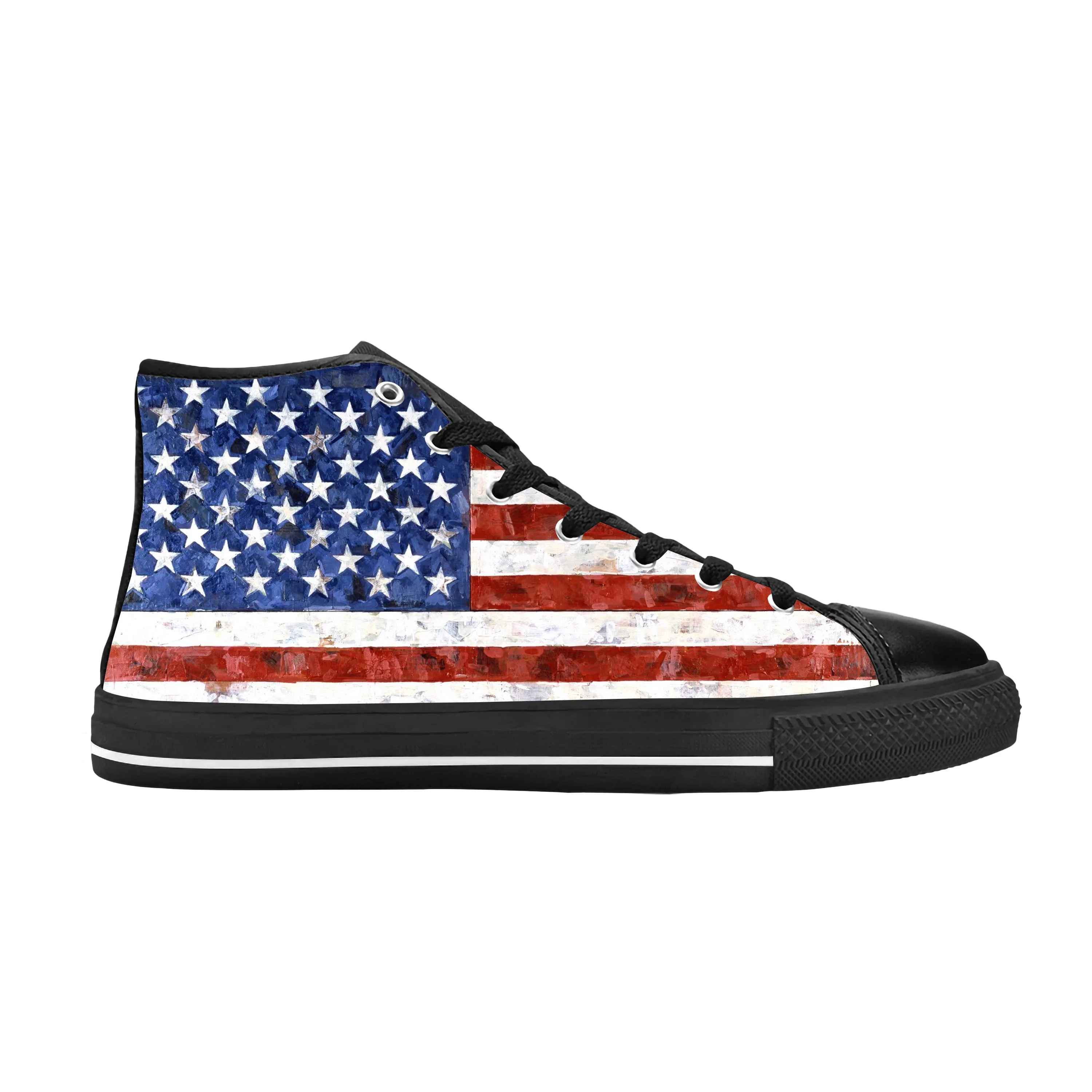 US USA American America Flag United States Funny Casual Cloth Shoes High Top Comfortable Breathable 3D Print Men Women Sneakers