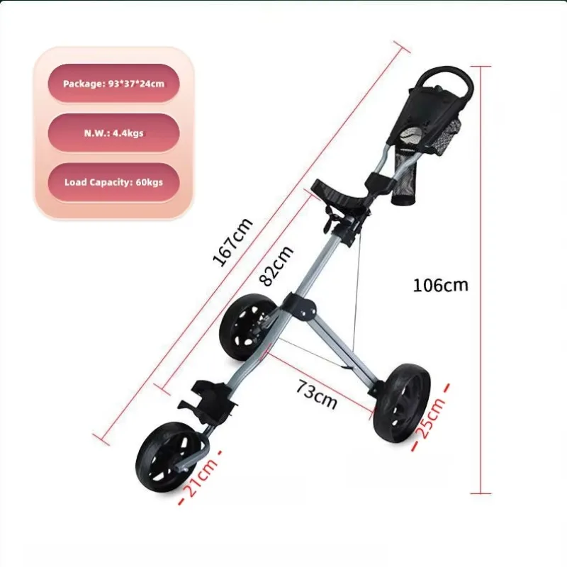 خفيفة الوزن 3 عجلات الألومنيوم المطاط بلمسة واحدة للطي دفع عربة العلبة عربة 60 كجم قدرة عربة المبيعات الساخنة