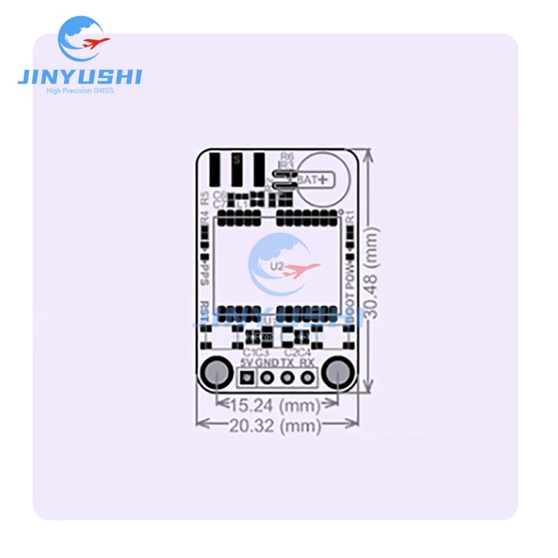 Imagem -04 - Módulo Serial Base Allystar-core Multi-band Posicionamento Gnss l1 l5 Gps Beidou Glonass Galileo Tau1201