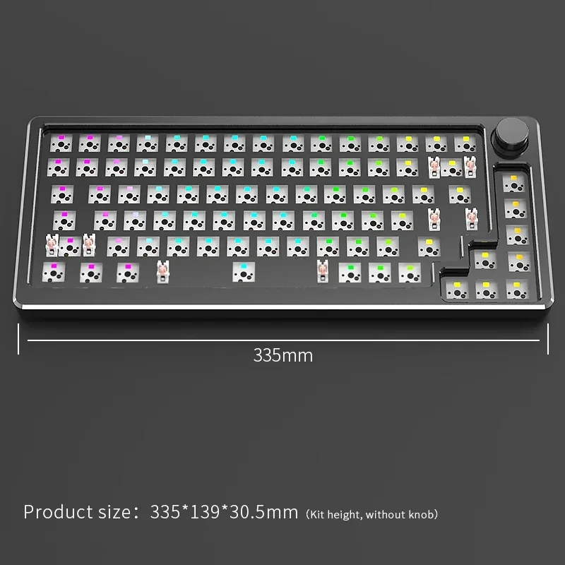 Imagem -05 - Heijishe Dk83 Kit de Teclado Mecânico Wired Single Mode Rgb Hot Swap 83 Key Shell de Liga de Alumínio Acessório de Teclado Personalizado